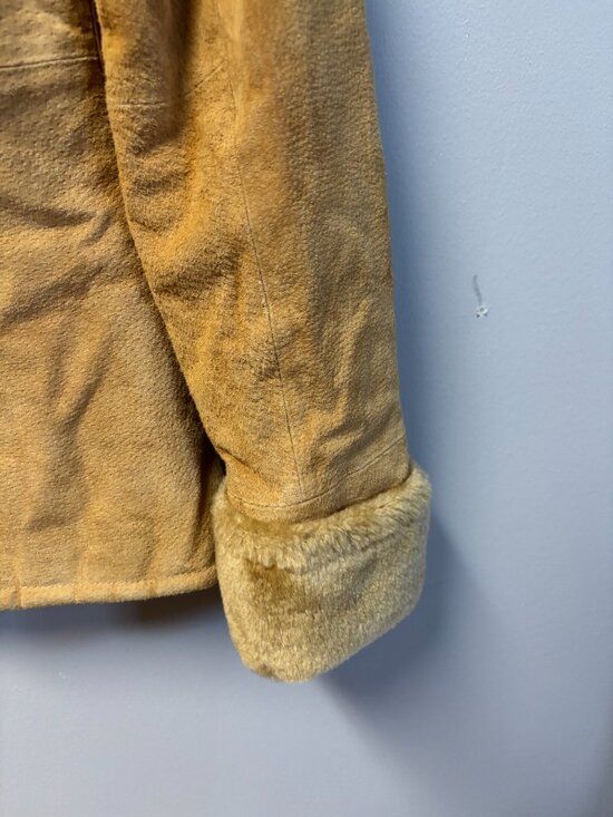Caliber Vintage Leather Shearling Jacket Camel Brown NWT - Picture 8 of 8
